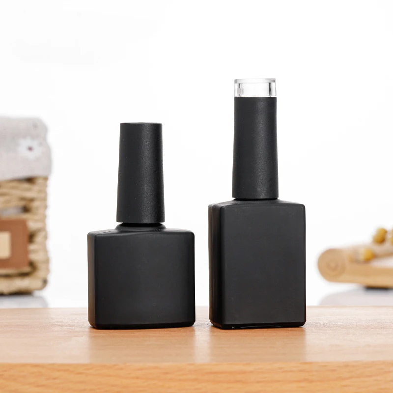 Hot sale11ml Black Empty  Gel Nail Polish Cosmetics Glass Bottle Gel Polish Bottle