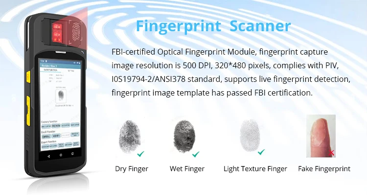 Ekemp Fbi-certified H5 Biometric Handheld Terminal For Multi-modal ...