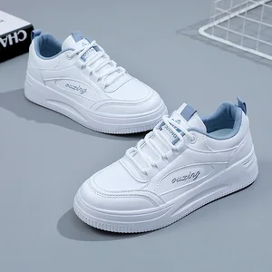 Q1653 Little White Shoes Women's 2023 Spring and Autumn Leather Women's Shoes Casual Versatile Trendy Board Shoes