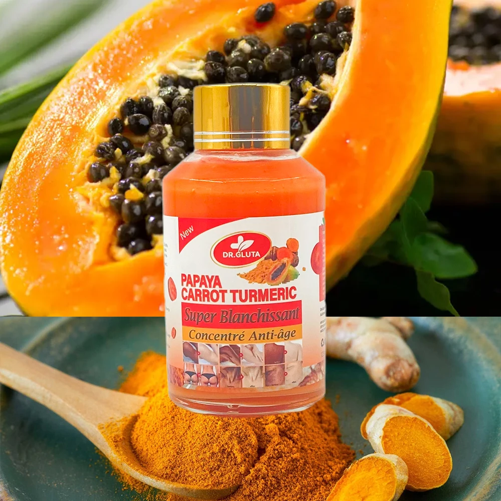 Triple Action Papaya Carrot Turmeric Super Whitening Serum Fast Absorbing Anti Wrinkle Facial Serum For All Skin Type