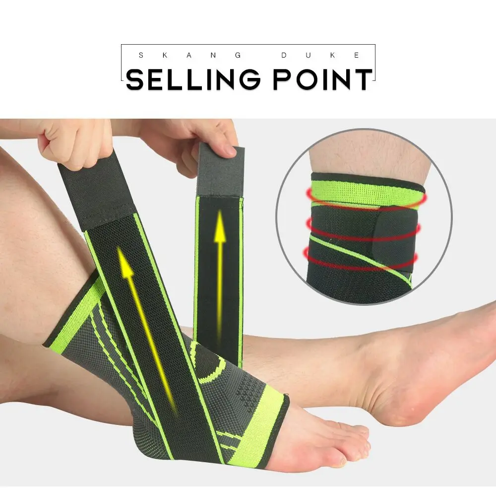 Factory Price Fitness Adjustable Foot Compression Sleeve Sport Safety Nylon Ankle Support for Basketball Ankle Brace