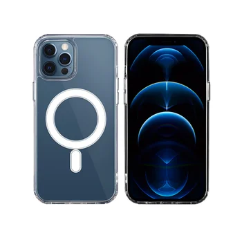 Transparent PC Phone Case Magnetic & Shockproof Design with Clear Wireless Charger Waterproof Business Logo