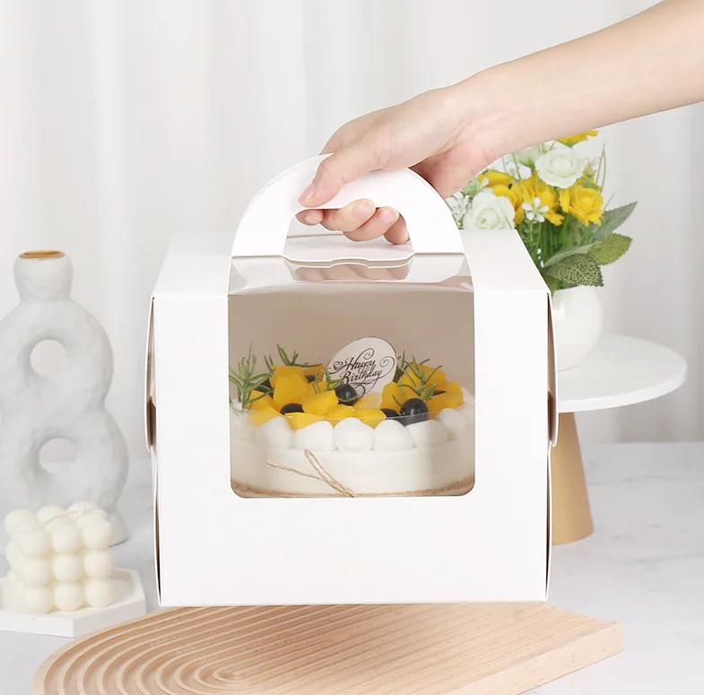 Rectangle Pvc Cake Slice Boxes Quality Assurance White Cardboard Recyclable New Product Popular