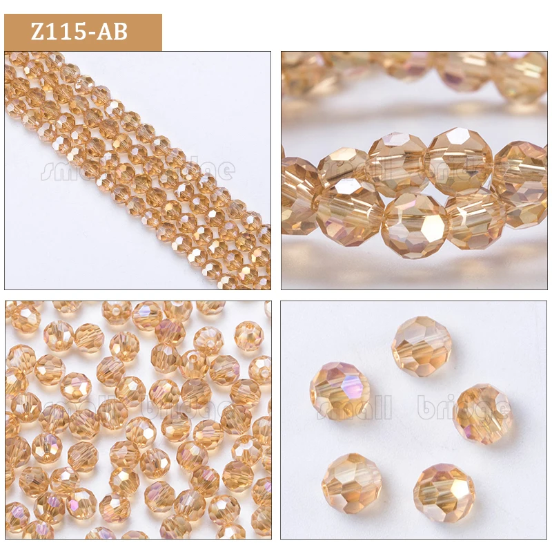 Factory direct 3 4 6 8mm Round Spacer Glass Beads With Holes Jewelry Accessories For Necklace Earring manufacture