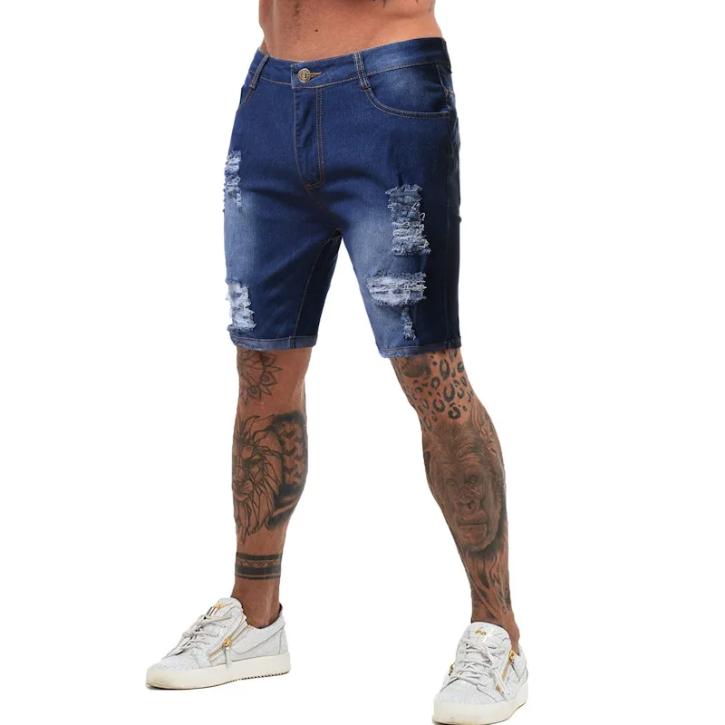 mens slim fit stretch denim shorts