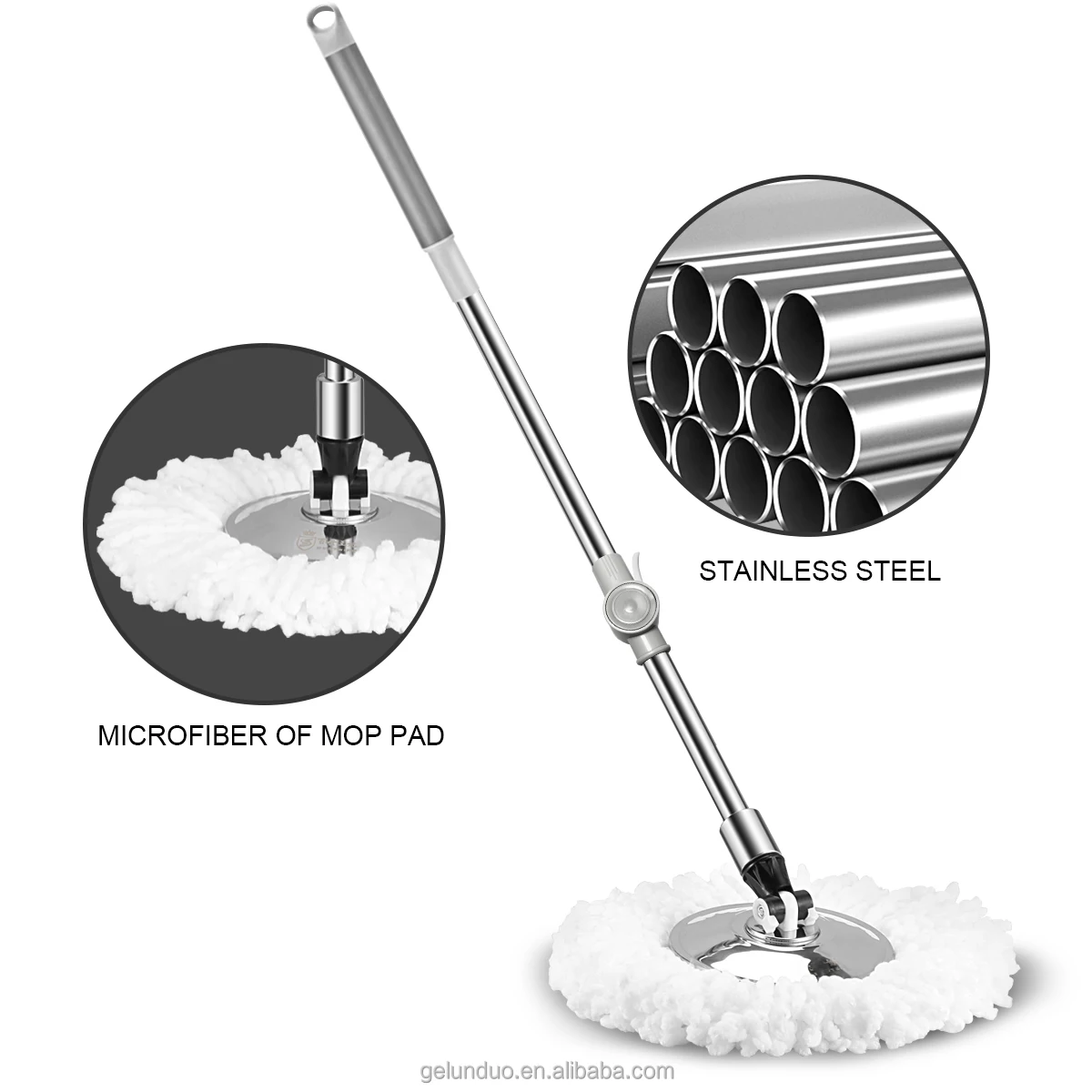Spin 360 Magic Mop with Stainless Steel Bucket and Wheel