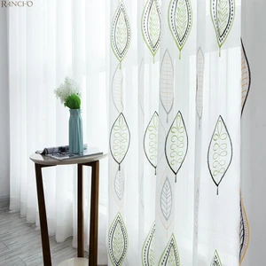High Quality Luxury Embroidered Curtains and Sheers Polyester House Linen Sheer Curtains Bedroom White for Living Room