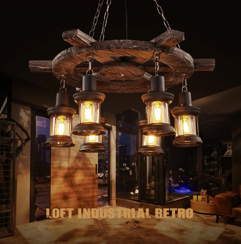 Vintage Boat Lamp Creative Pendant Lights Metal Rustic Antique Loft ...