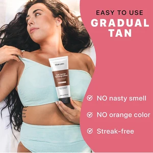 Luxury Organic Vegan Mineral Sunless Tanning Lotion Moisturizing Herbal Shea Butter & Green Tea for Antioxidant Protection