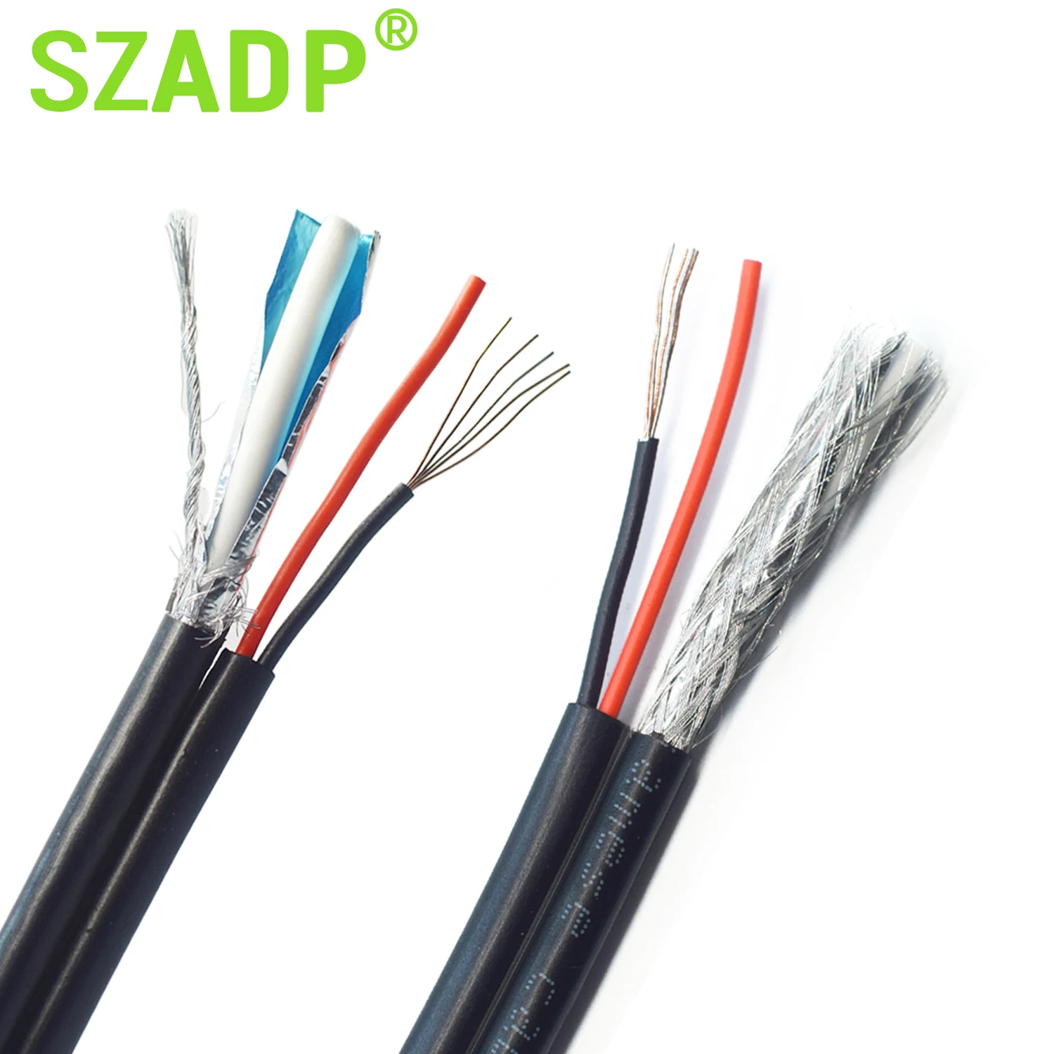 Rg15 Cable 2x0.5mm Power Cable RG Series 75 Ohm Coaxial Cable RG59 RG58 RG11 RG6
