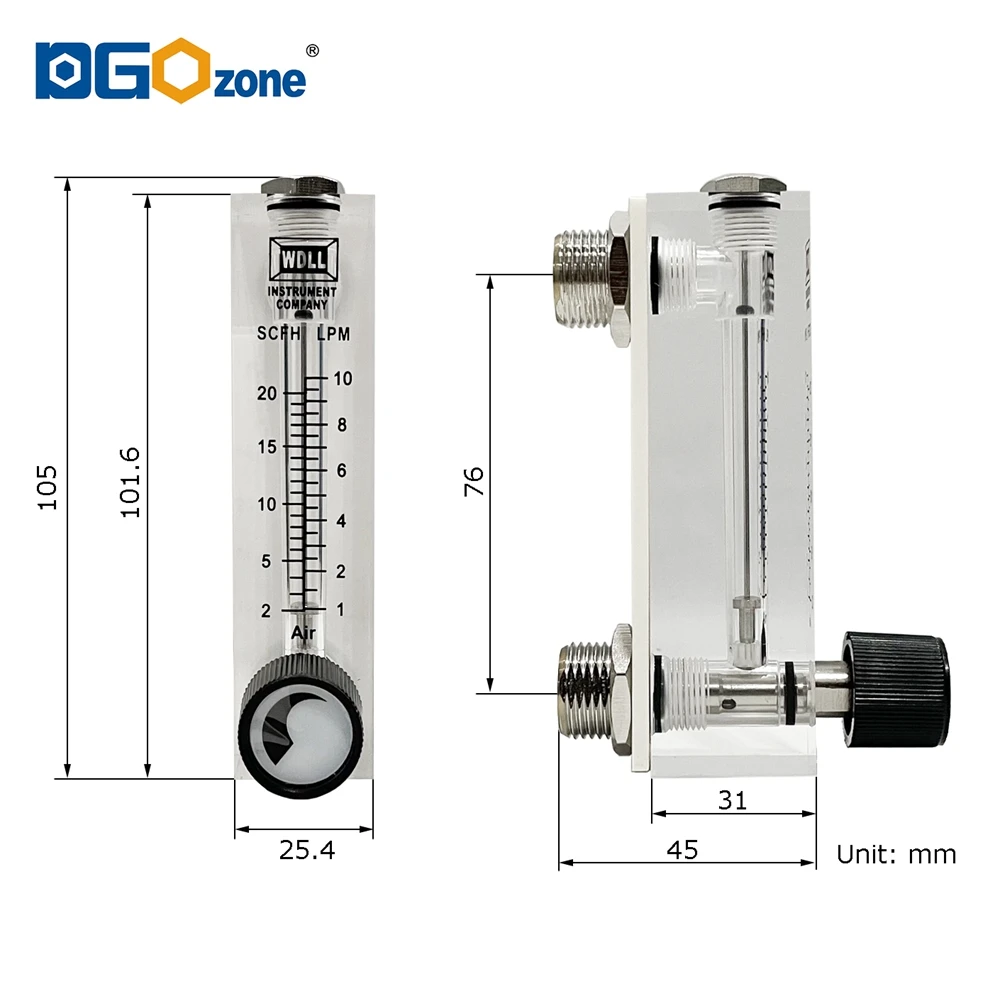 10100lpm Air Flow Meter Portable Knut Rotameter Air Flow Meter Gas