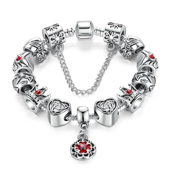 new Tibetan Silver boutique glass beads bracelet lady DIY string beads Macroporous beads bracelet for Women&Child