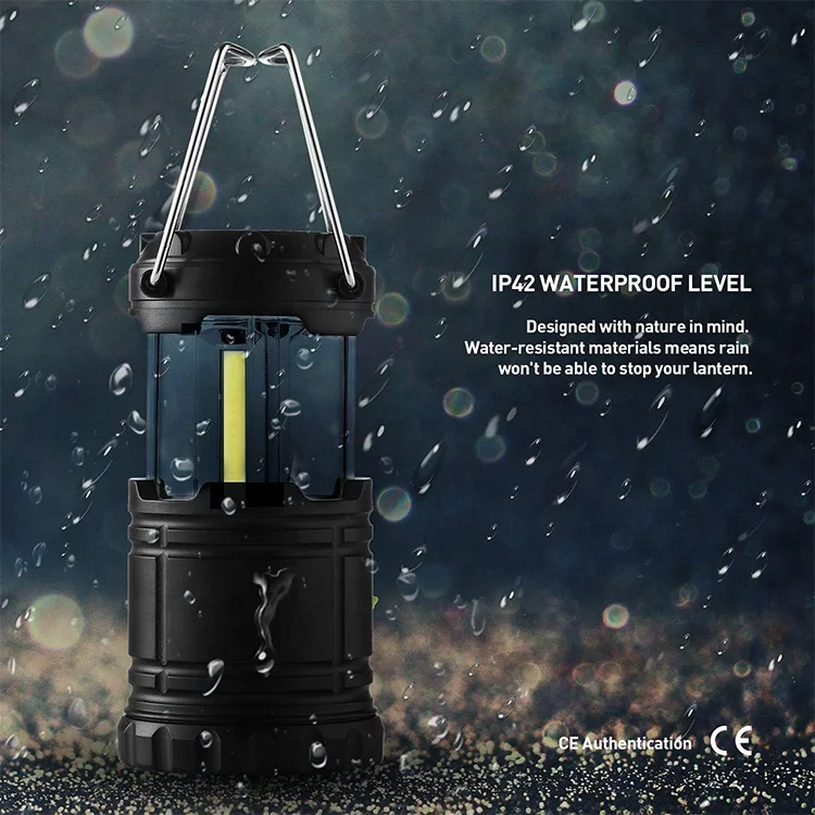 Battery Operated Powerful Survival Outdoor Mini COB LED Collapsible Camping Light