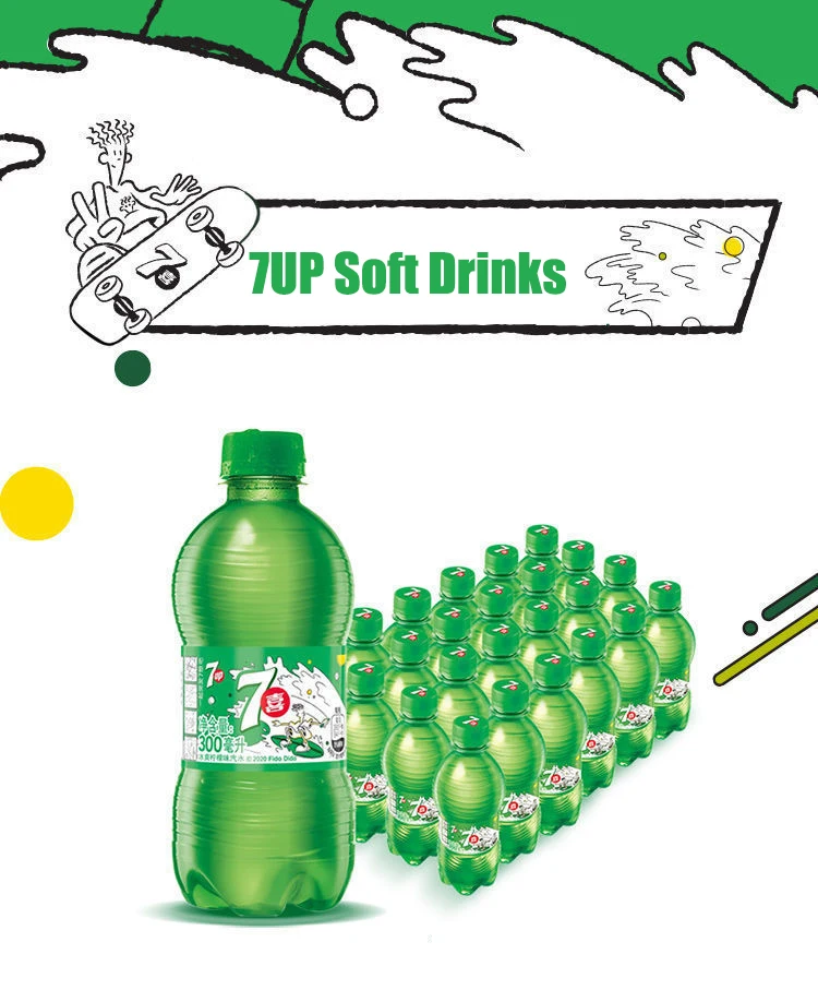 Wholesale Carbonated Drinks 7up Soft Drinks 300ml Mini Summer Lemon Flavor Beverages Soda