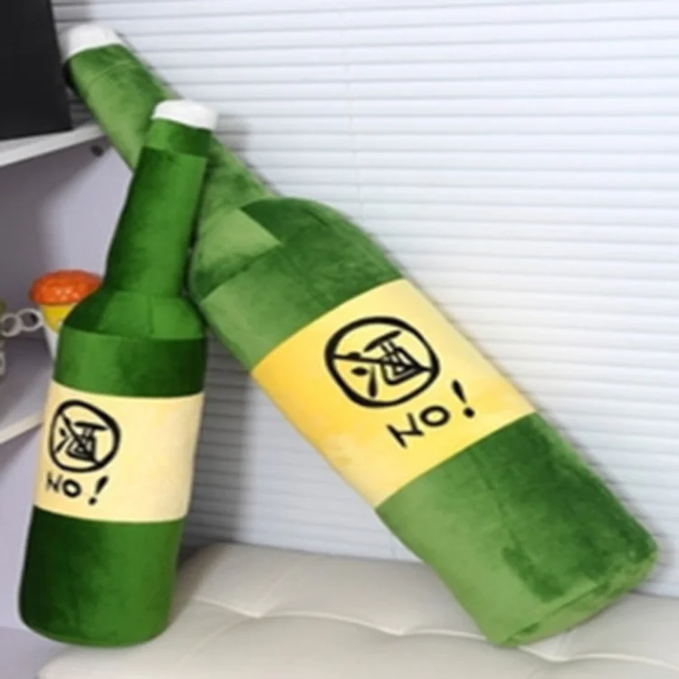New Products Like Real Green Wine Beer Bottle Throw Plush Pillow Cover Funny Antistress Soft Toys Cuddlies Soft Toys Gifts