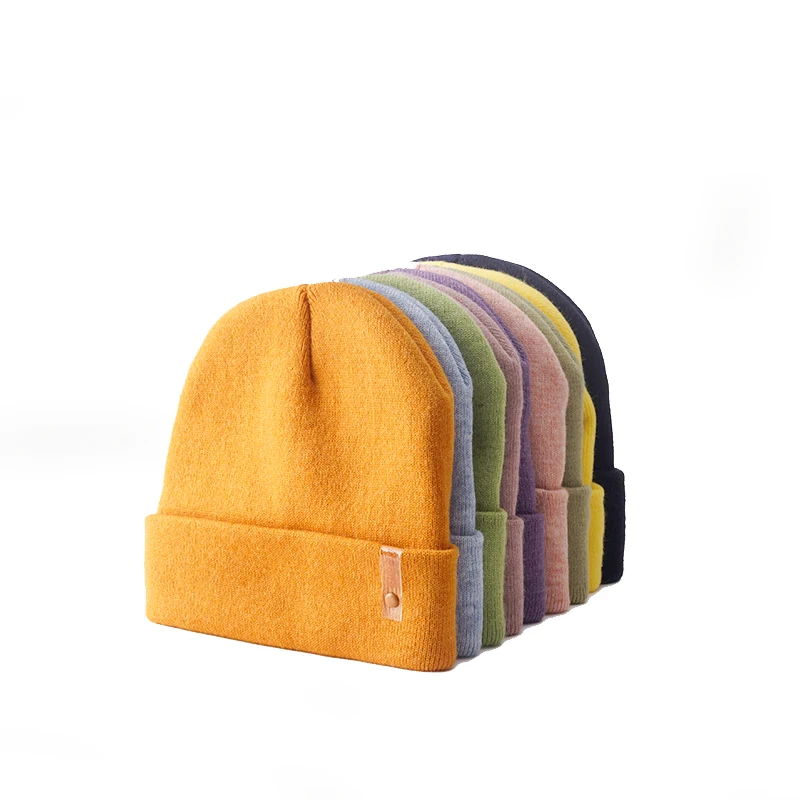 Custom Winter Warm Beanie Cap 100 Acrylic Jacquard Knitted Beanie Hat