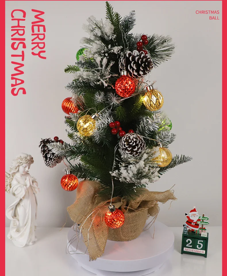 2024 Christmas tree perfect companion classic look colorful ornament pattern transparent christmas ball with battery powered manufacture