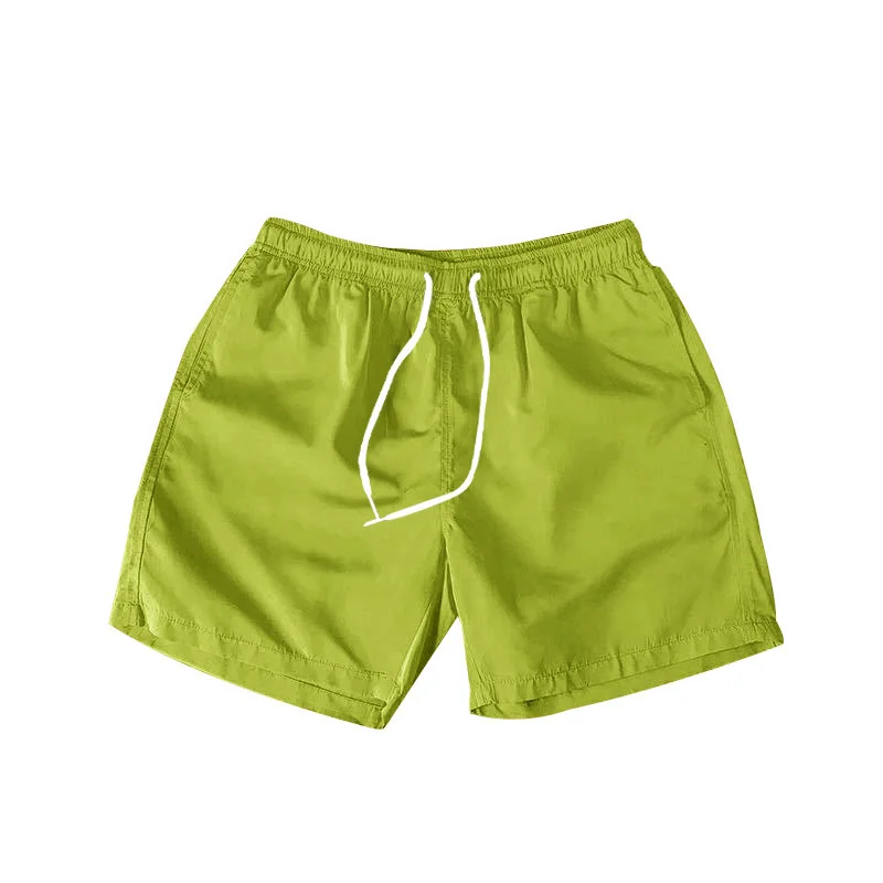 Pantaloncini con coulisse in vita elastica color caramella alla moda Pantaloncini estivi casual 4XL Plus Size Pantaloncini da spiaggia da uomo621_voghion.com