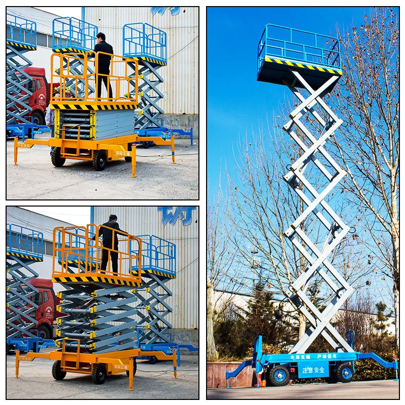 Custom Electric Motor Trolley Mobile Electric Human Scissor Lift 500kg