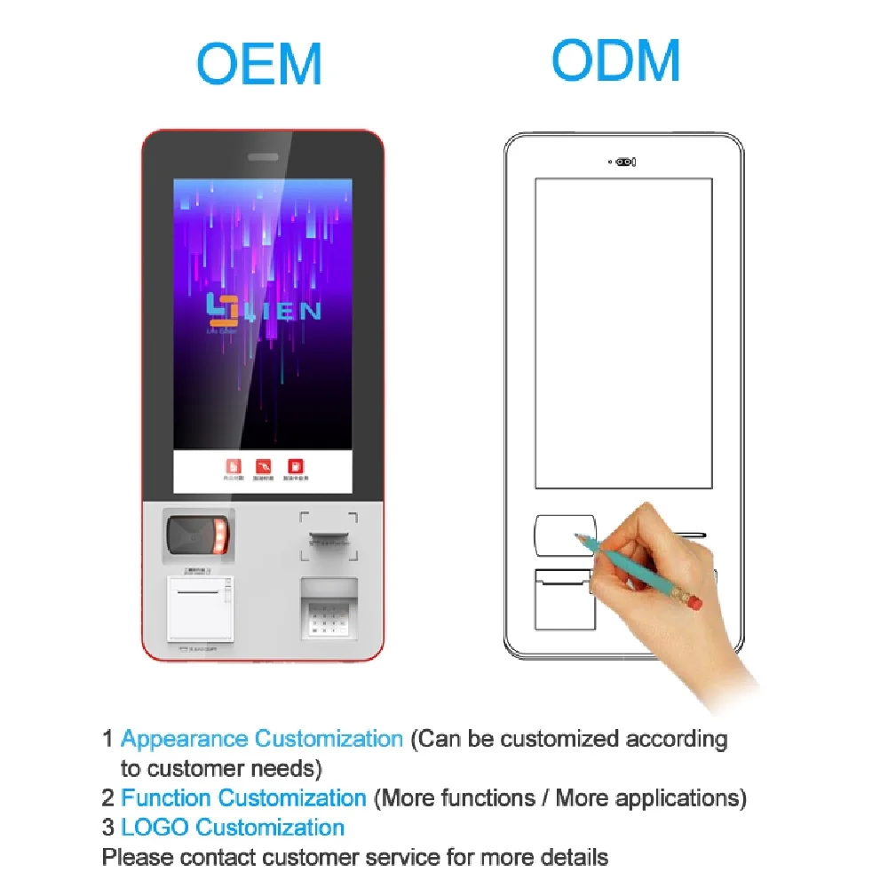 ATM Machine Bank Retail Touch Screen Pos Systems Machine Payment Terminal With Printer