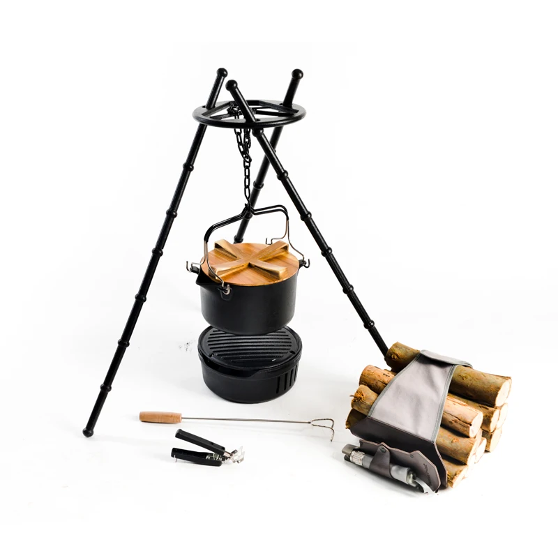 Wild Land Multi-function Outdoor Cookware Cast Iron cooking pot set