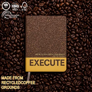 Eco-Friendly Cork Coffee Grounds Notebook School A5 Wholesale Custom Logo Notepad Promotion Diary Business Gift Budget Planner