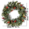 Guirlande de pommes de pin et baies rouges - 30 cm