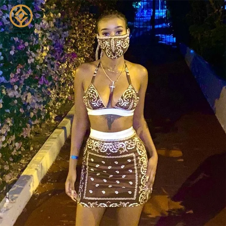 Paisley Bandana Printed Halter Tops And Skirt Set 2 Piece Outfit Sexy  Summer 2021 Two Piece Set Women Clothing - Buy Skirt Set,Skirt Sets Women 2  Piece Outfits,Two Piece Set Women Clothing