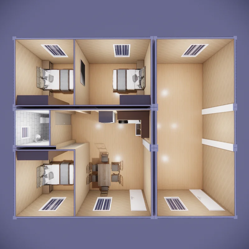 11 m-es működésű előregyártott mikro családi szétszedhető konténerek, népszerű hordozható lapos csomaggyári megoldás