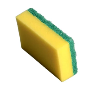 Wholesale Custom Shaped Yellow Green Kitchen Dishwasher Pads PU Material Dish Washing Sponge Scouring for Countertop Use