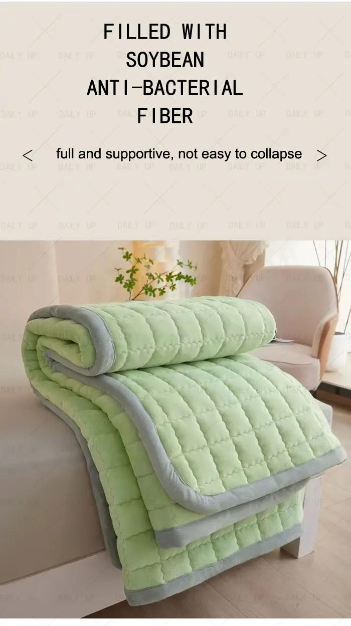 Padded Soft Bed Mattress Cover Topper Adults King Size Air Breathable Comfortable Sleep Bedding Mattress For Hotel Bedroom