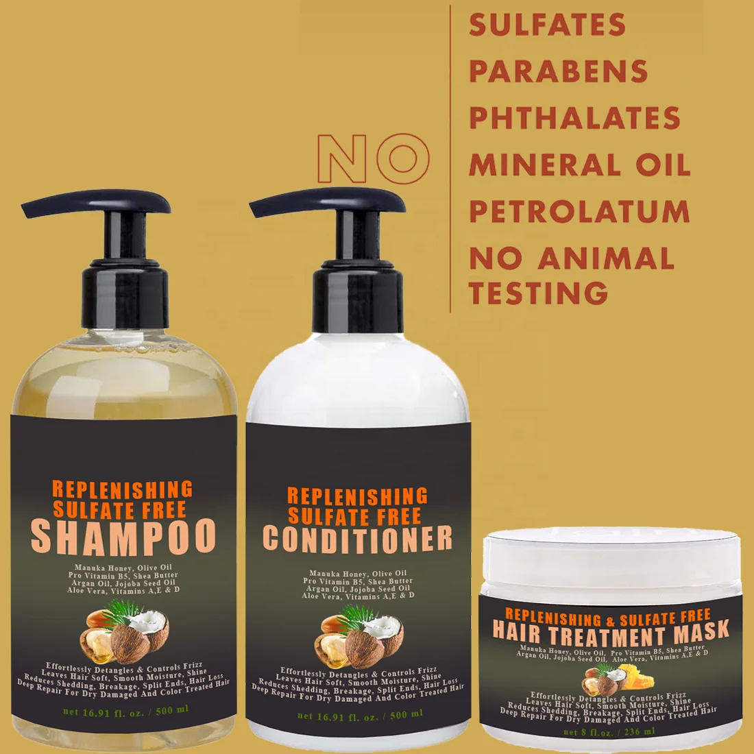 Шампунь для глубокого ремонта и кондиционер маска волос с сырым медом оливковым маслом восстановления блеска