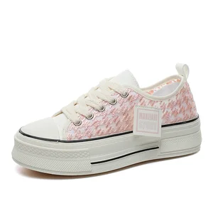 XK901New Mesh Breathable Board Shoes for Women Summer Fashion Thick Sole Elevated Shoes Versatile Anti slip Sports Shoes