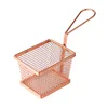 Cesta para freír pequeña con malla gruesa cuadrada (oro rosa)
