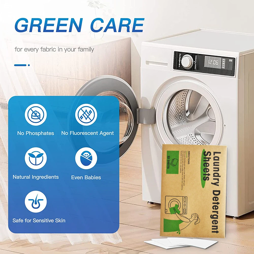 Custom Washing Machine Super Concentrated Eco Strips Laundry Detergent Washing  Sheet