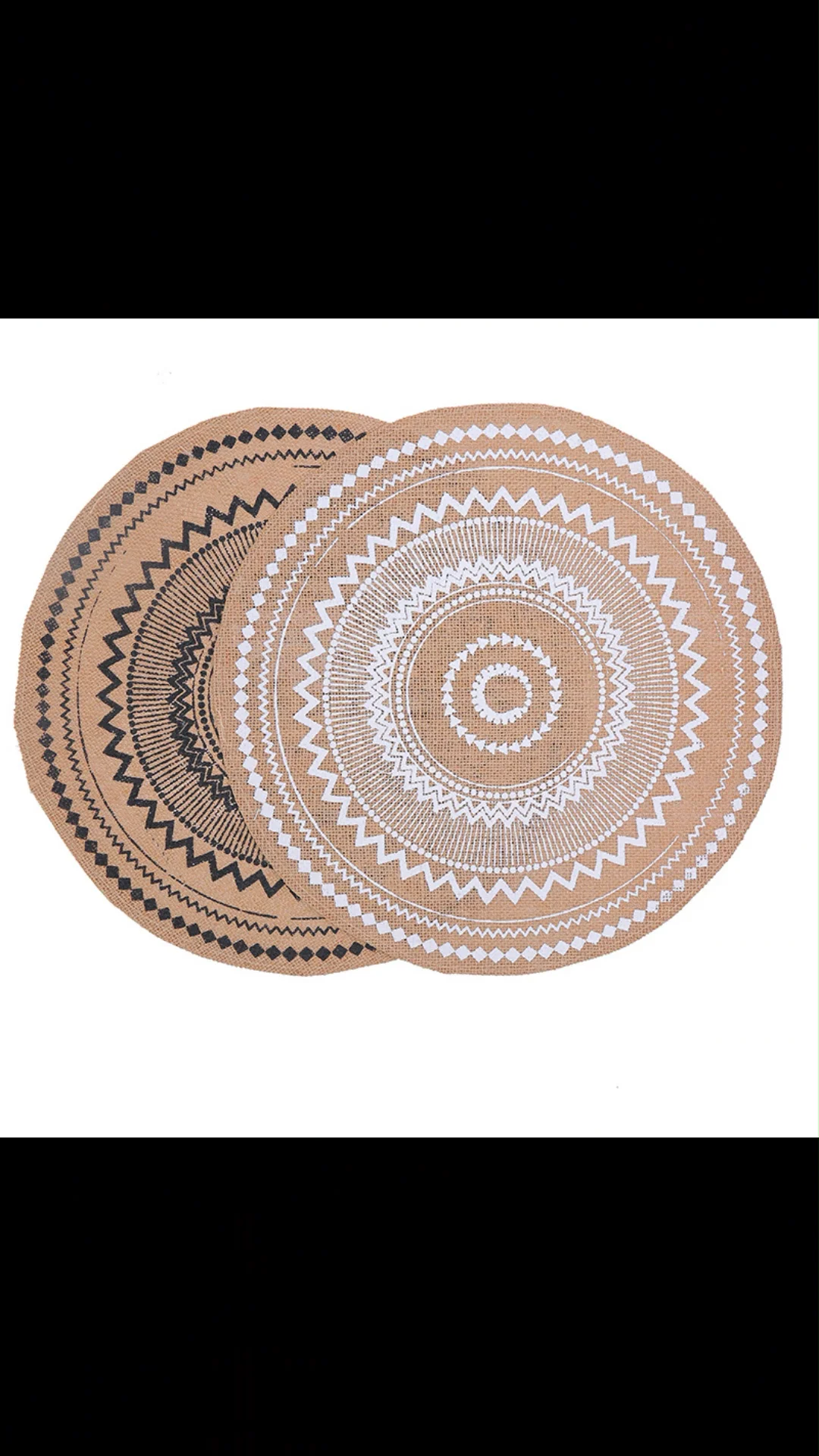 Tabletex 2022 Natural Color Jute Placemats Heat Resistant Coasters New Design Dinner Set Round