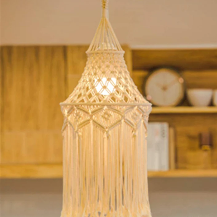 Home Decor Boho Bohemian rame Lamp Shade Hanging 4