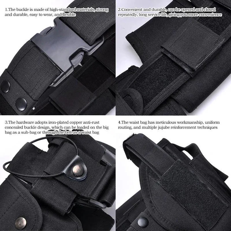 Detachable Tactical Belt Set Security Modular Equipment Multi-pockets Hip Pack for Hunting Multifunctional Tactical Nylon Belt
