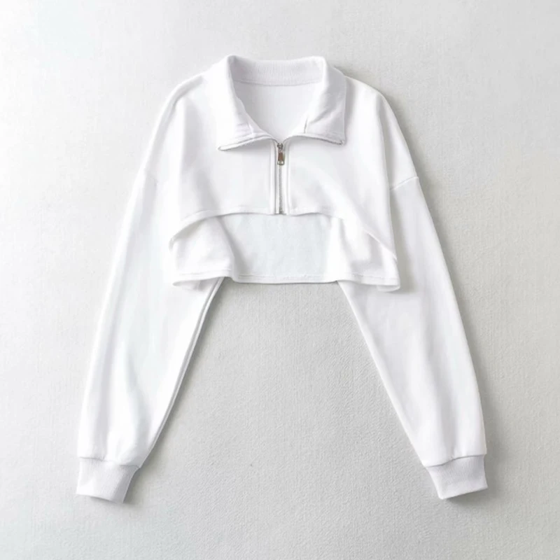 cropped elastic moletom com capuz