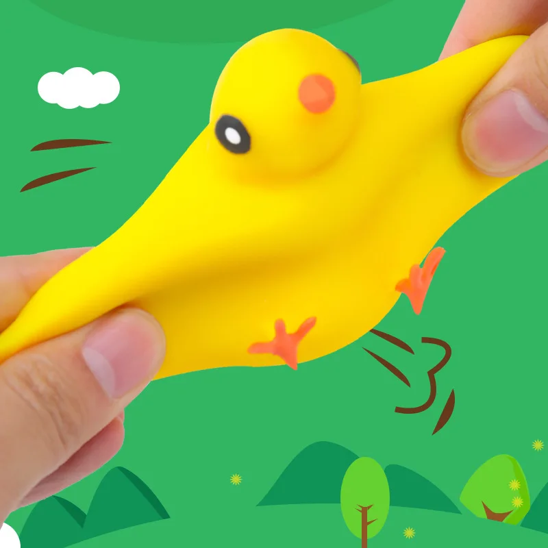EE467 TPR Yellow Chick Chicken Quick Rebound Vent Squishies