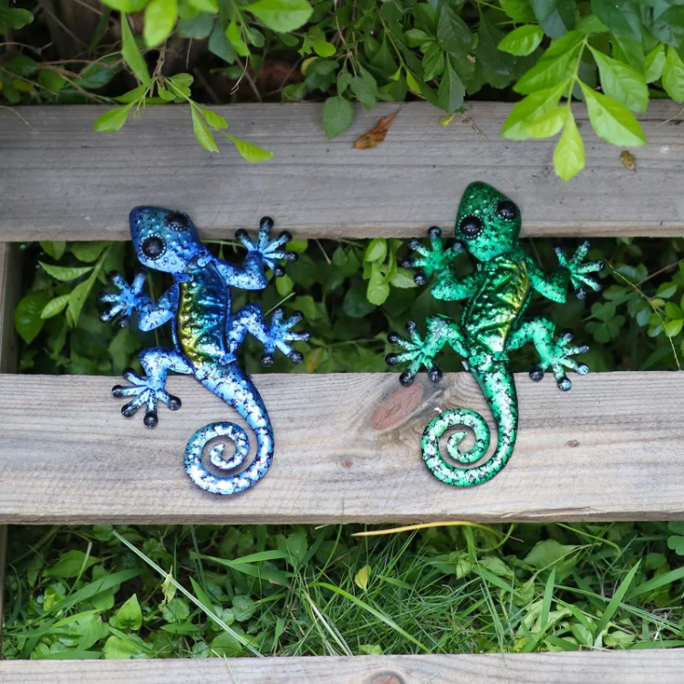 Garden Lizard Decorations Art Gecko Metal Decor Lizard Living Room Wall