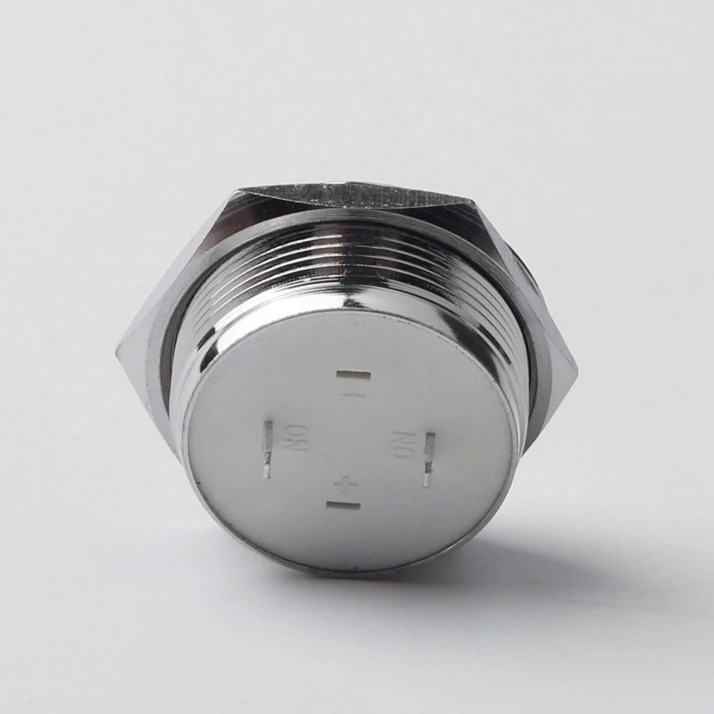 22mm Push Button Switch Flat 1NO Momentary Reset  Waterproof 12 Volt  24V Power