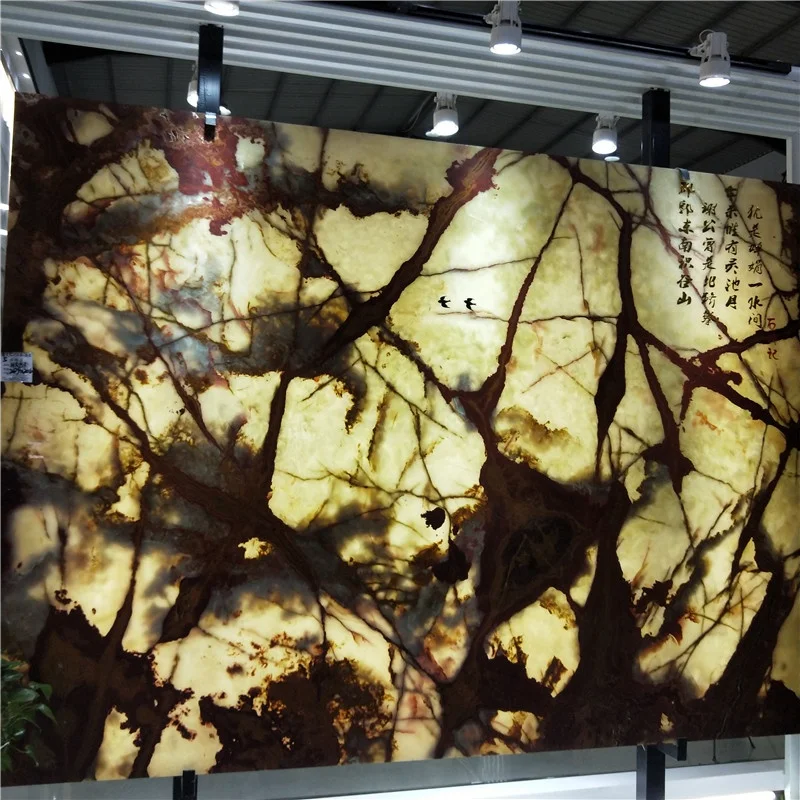 product dark green onyx stone jade transparent lighting indoor wall green jasper stone-4