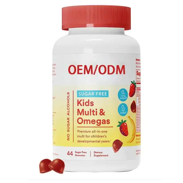 Beneficial Sugar Free Kids Mutli Omegas Vitamin Chewable Gummies for Children Immune Support