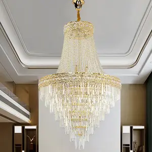 Zeal Lighting Hotel Lobby Hall Staircase Decorative Large Long Customized Chandeliers for Villas High Ceilings