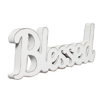Wood Sign Home Wall Decorations Blessed Word Art Wood Cutout Wall Art Unfinished Blessed Wooden Letters