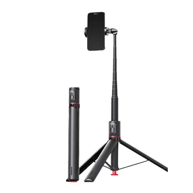 TT01 Compact Auto-Open Phone Holder One-Piece Design Selfie Stick with Automatic Stand up 69-Inch Tripod Stand