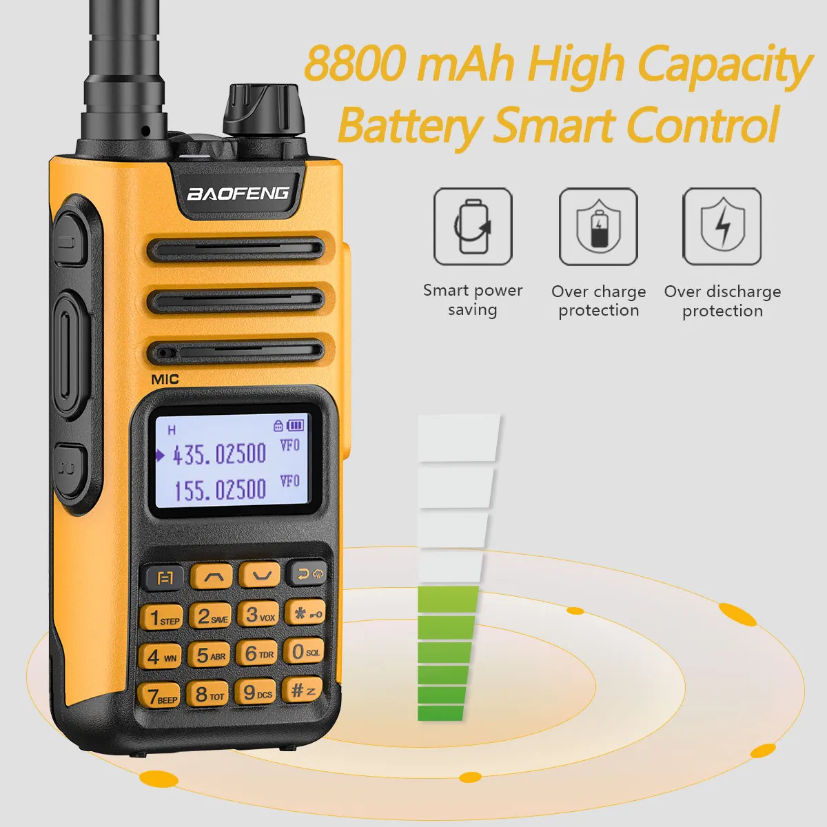 1pc 8w High Power Baofeng Walkie Talkie UV-5R Handheld Walkie Talkie With  Dual Band Dual Frequency (Uhf/Vhf), Outdoor Camping/Hiking/Fishing  Communication Device With Led Flashlight Function