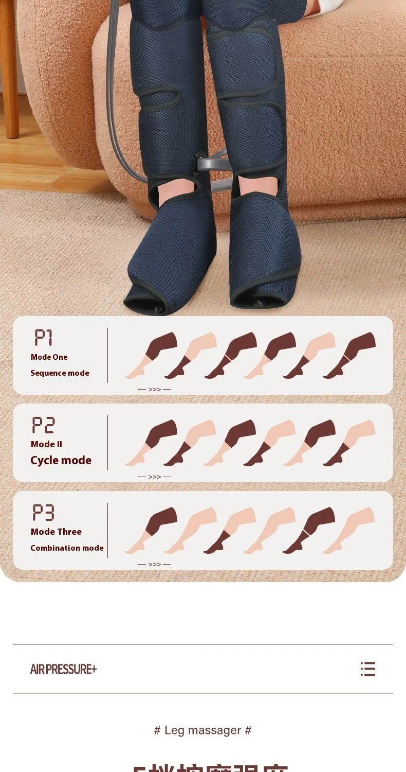 Rechargeable Air Massage Leg Compression Boots for Full-Leg Circulation ...