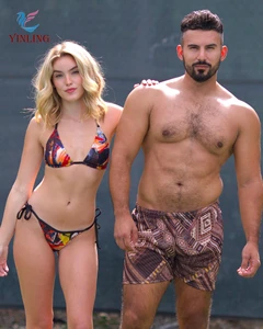 Board Shorts Custom Tan Through Men's Swim Trunks Elastic Waist Breathable Men Swim Trunks